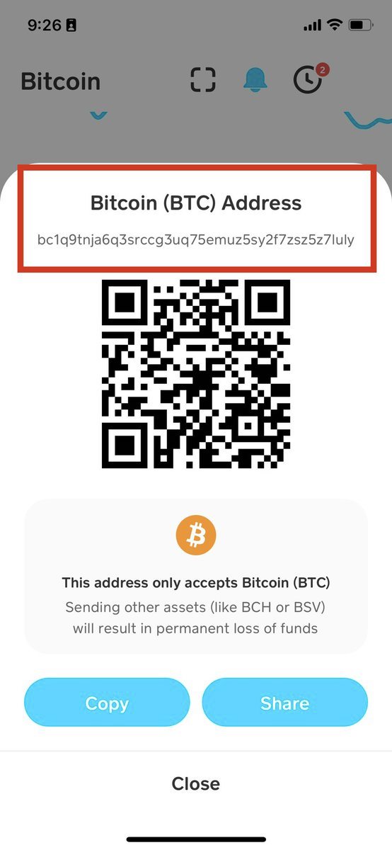 Cash App uses bech32 p2wpkh native segwit addresses for receiving.
