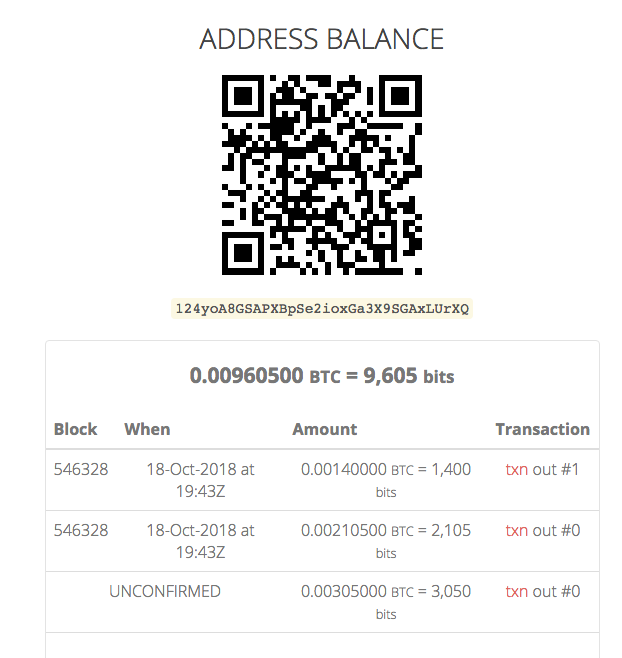 Receiving Replacement Transaction - Transaction list screen when a transaction has been replaced. Bottom transaction is the replacement transaction. Original transaction does not show up in list anymore.
