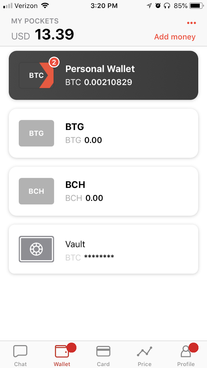 Receiving Replacement Transaction - Dashboard shows 2 incoming transaction. Balance includes both transactions.
