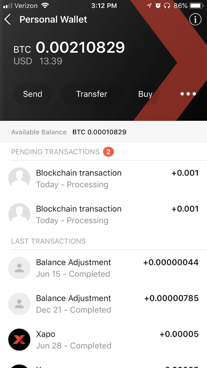 Receiving Replacement Transaction - Incoming replacement transaction. Both transactions show. Balance credited twice.
