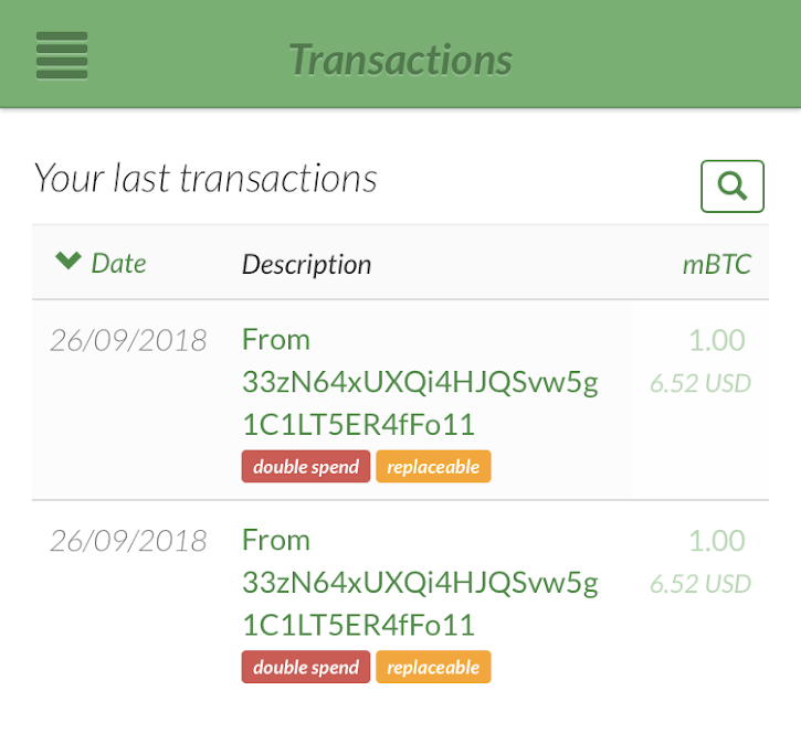 GreenAddress labeling of RBF transaction
screenshot